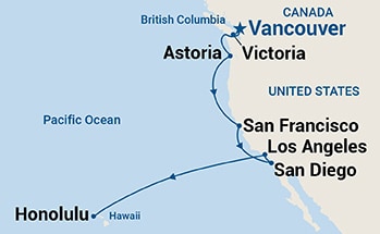 13-Day California Coast Itinerary Map